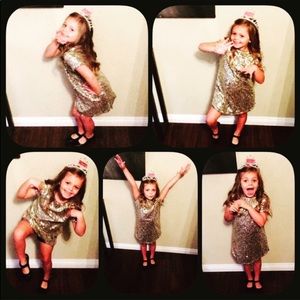Gold Sparkle Dress Kids - New with tags size 9/10